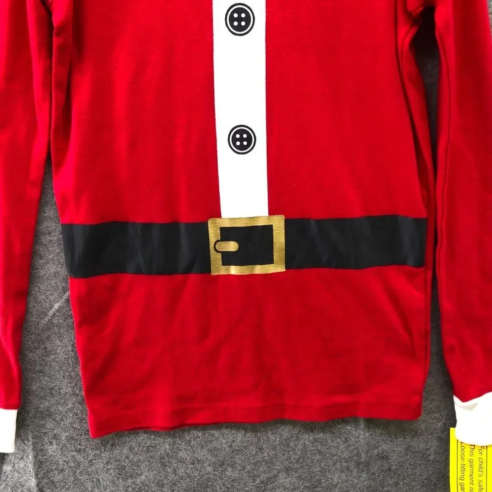 NWT Carters Santa‎ Pajama Top Red Size 12 Long Sleeve Cotton Crewneck